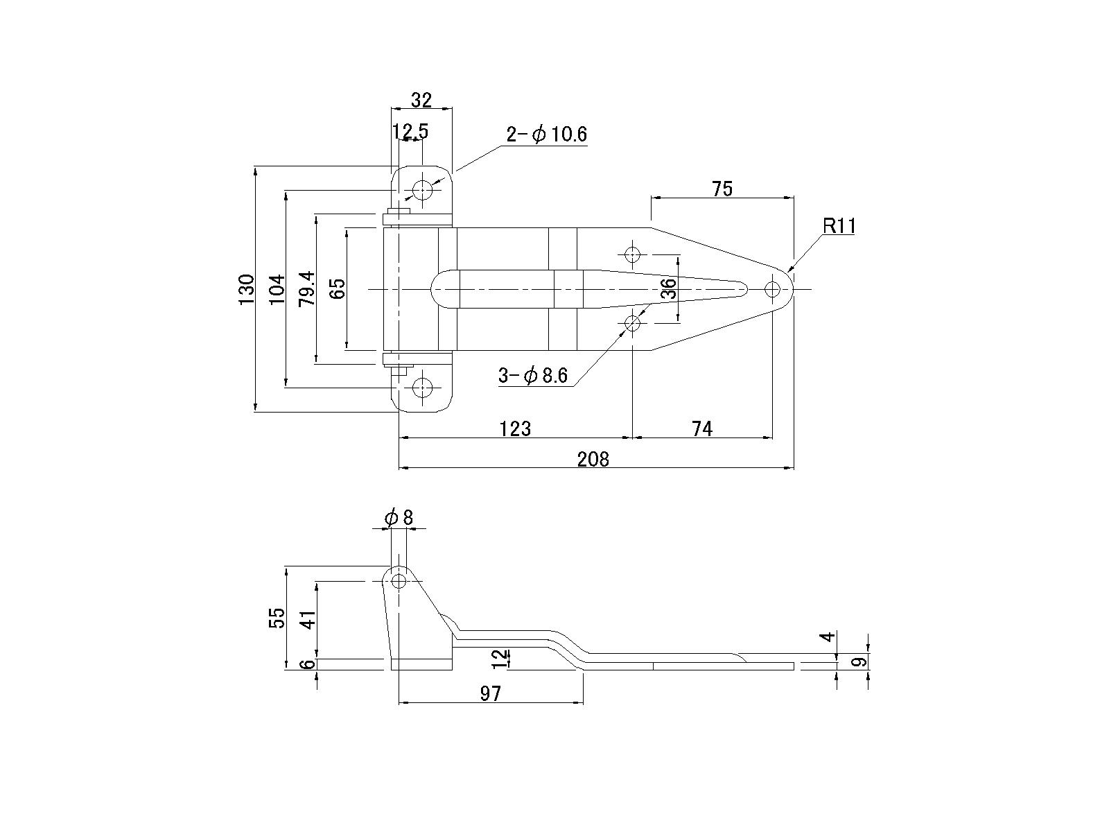 不锈钢270度铰链ST12 L型