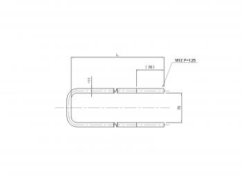 シャーシUボルト 2t用 L=380mm(ナット4個付)