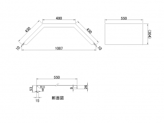 ステンレス角型フェンダー 4t増トン用 FW55型