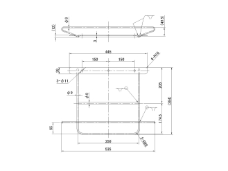 Stainless steel mudguard stay / steady rest with frame for 4t