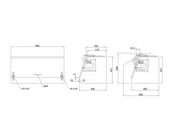 900 × 460 × 447mm的不銹鋼擺動工具箱