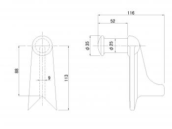 ダンプ上部シャフト 2t用 タイタン R/L共通
