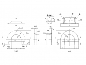 不銹鋼繩線架，用於鋁塊台階（帶切口），帶墊片