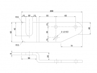 Stainless steel block receiver 8 x 65 songs 25 mm stage R