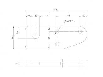 Bracket for block 8 x 65 flat (with hole) STD type L