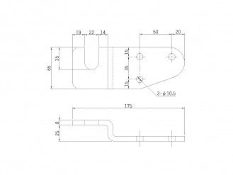 Bracket for block 8 x 65 pieces 25mm step (with hole) DW type R