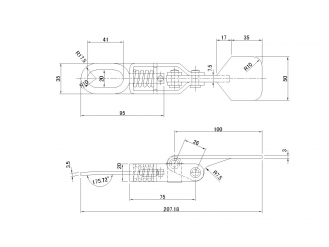 ステンレスエビ金 特小 りん木入れ用 L=205mm