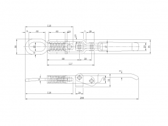 New Shrimp Gold Handle Small L=280mm Forged Handle