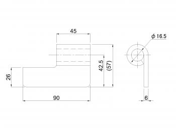 Katamaki hinge (pin Mu) for 16mm R