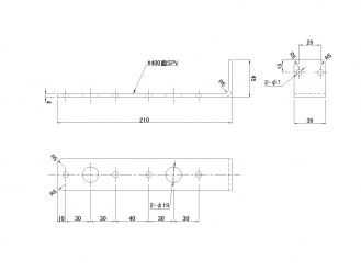 ステンレス マーカーステー 2連用 L型 #400 L=210