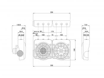 ICL LEDコンビテールランプ 丸型 2連 吊り下げタイプ