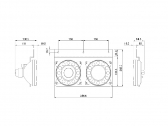 ICL LEDコンビテールランプ 丸型 2連 埋め込みタイプ