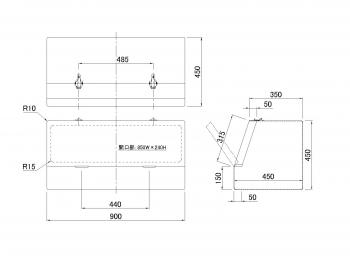 玻璃鋼工具盒900×450×450毫米黑色C型新