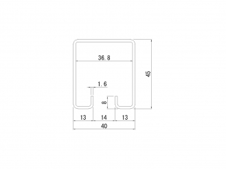 承重滾輪窗簾軌 3600×1.6tmm