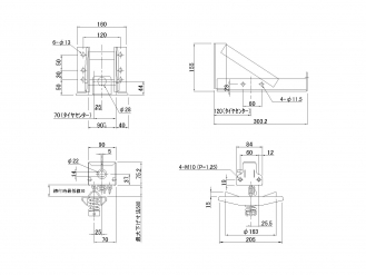 スペアタイヤキャリア PM-400M ASSY (サイド吊) φ164 中型トラック用
