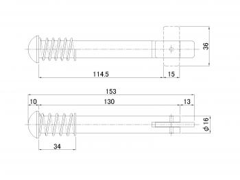 折り曲げピン 16mm×90mm幅用