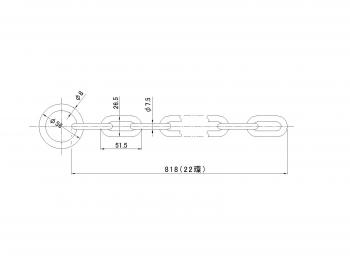 用圆环链φ7.5×倾斜800