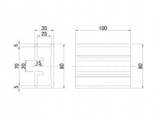 JB Aluminum Side Bumper Body Protection Rubber 70H L = 100