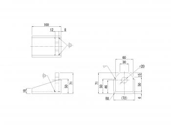 滑り止め金具 対向型 L=100mm