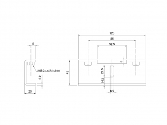 ルーフデッキ止金具 O型(ボルト無) 三価メッキ