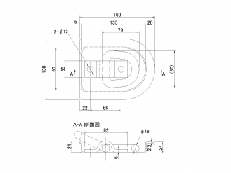 フロアーフック ツバ切型 大型用 6mm押金