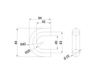 ステンレスフェリーフック22mm用 U字取付リング