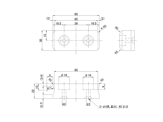 ステンレスフェリーフックφ22用受ゴム 22×30×69mm