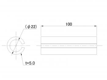 サイドバンパー用保護ゴム 丸型 黒 φ22×100mm