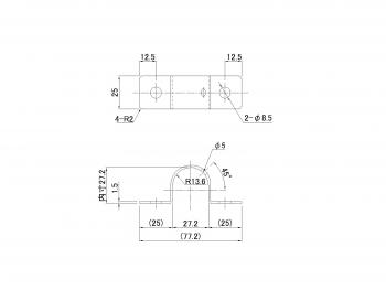 Stainless steel side bumper fixing bracket pipe φ27.2 (for the plane)