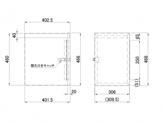 ステンレス縦型BOX 300×400×460mm