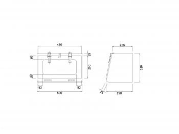 鉄製工具箱 500×290×320mm 黒塗装