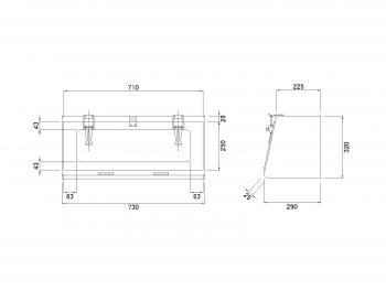 730 × 290 × 320mm steel tool box de Bon