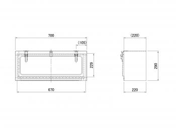 ステンレス工具箱 700×220×290mm HKS-700L SUS304