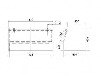 ステンレス工具箱 900×450×450mm HFT-900 SUS304