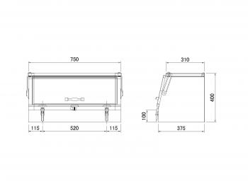 不銹鋼工具箱滑開式750×375×400毫米中間鋼種