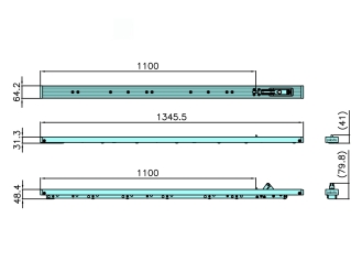 アルミ製ジョロダー フラット型 L=1100セット