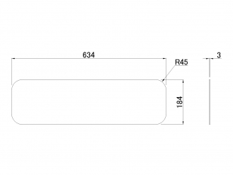 JB Acrylic board for signboard light (Andon) Milk EX432 small 3t × 634 × 184mm