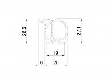 两种类型的橡胶用于B型弹跳门L = 2450