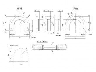 Stainless steel horseshoe-shaped rope guide frame for step blocks, for T38, electrolytic polishing