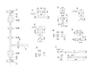 Stainless steel hammer lock B set for φ 34 (no pipe)
