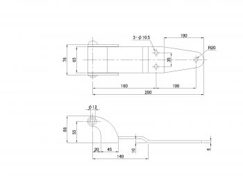 不銹鋼 270 度翼鉸鏈 SW56 R 型