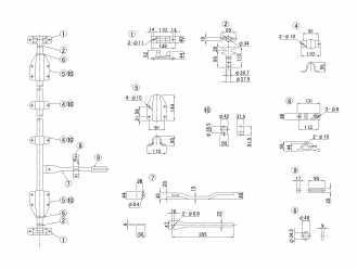 不锈钢锤锁一套2件用于φ34（无管）