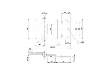 ブロック蝶番 t=4.5mm リヤ L
