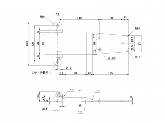 側面不銹鋼180度廂式車門鉸鏈