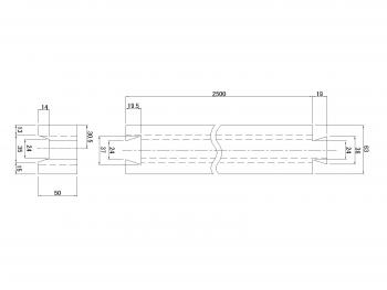 Waste plastic spacer 4t for 50 × 63 × 2500mm