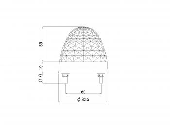 LED Crystal S Marker 24V Clear / Blue Waterproof Type