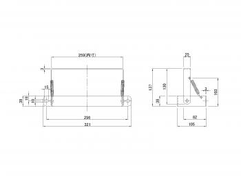 ステンレス車輪止め/歯止めステー 【ハイプラ製(大)専用】 B型