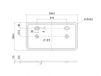 Stainless steel number frame Thin press type for small and medium size