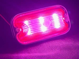 LO-100 LED方形標記，壓克力透鏡，粉紅色，24V