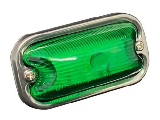 LO-100 LED方形标记，亚克力透镜，绿色，24V